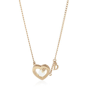 Christian Dior Gold Plated  Heart Pendant With Crystals